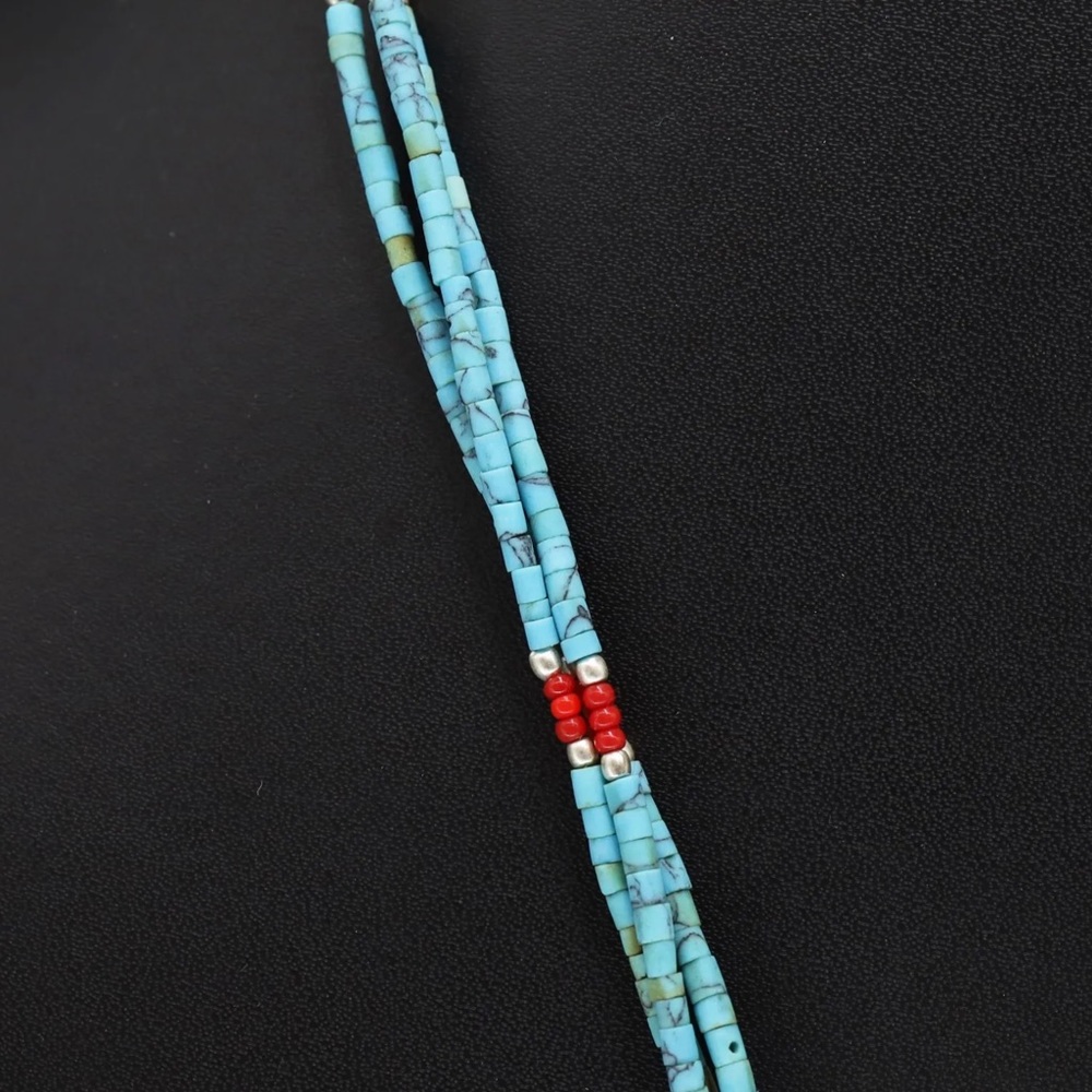 Tibetan silver Lapis, turquoise and coral Nepali necklace - Picture 7 of 9